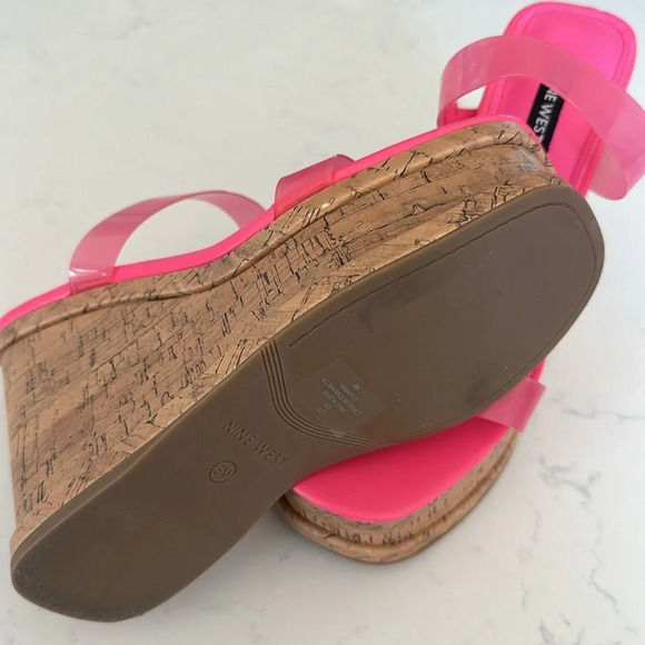 Nine West Rapps Platform Wedge Sandal In Pink Size: 8 - Picture 5 of 6